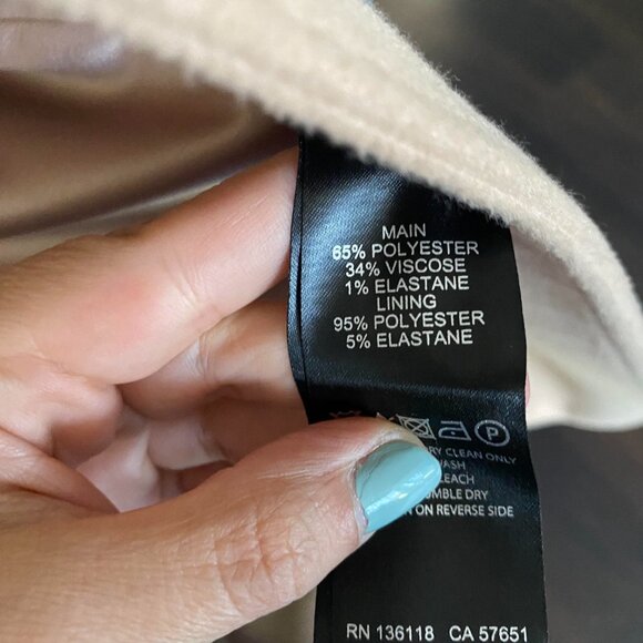 EVER NEW Tan Long Line Felt Wool Like Double Breast Belted Trench Coat Size 6 - Picture 3 of 10